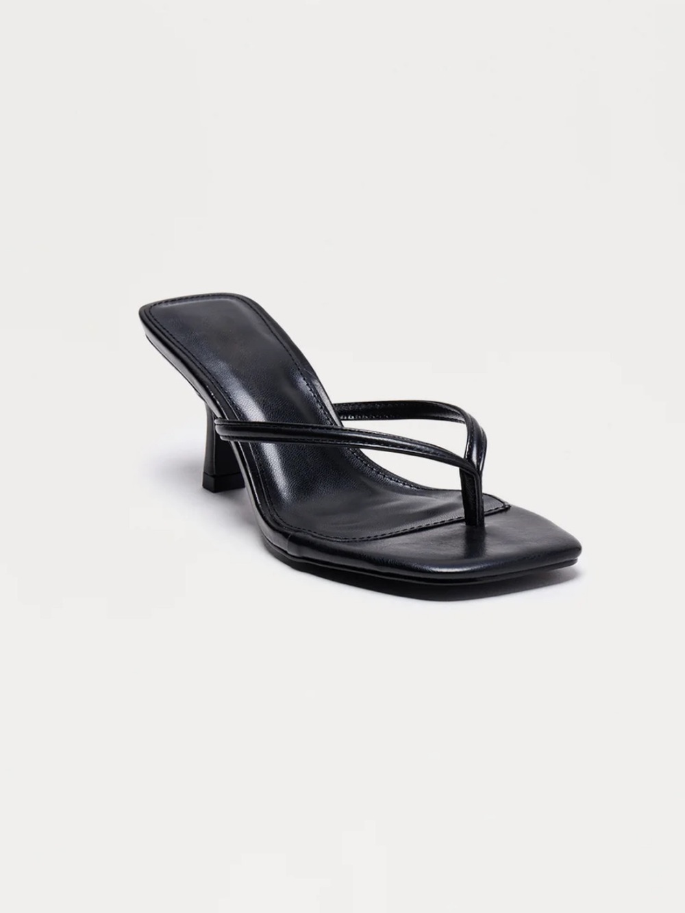 FASHION NOVA Yasmin Faux Leather Thing Heel Mule’s